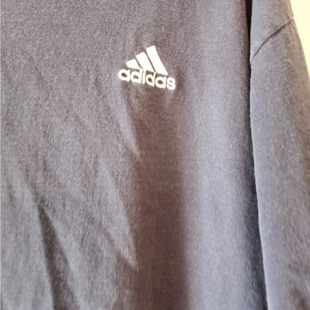 Adidas Y2K navy blue Short Sleeve Size mens large Embroidered Chest Logo Shirt